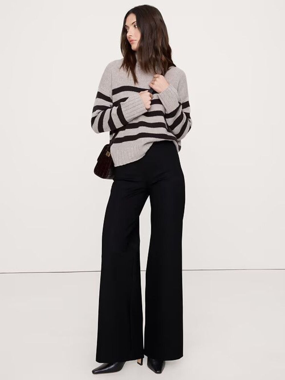NWOT Banana Republic Wide Leg Everywhere Ponte Pant Black #826938